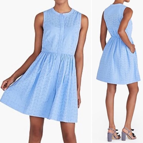 J. Crew Dresses & Skirts - J. Crew Women's Light Blue Eyelet Lace Shirt Dress